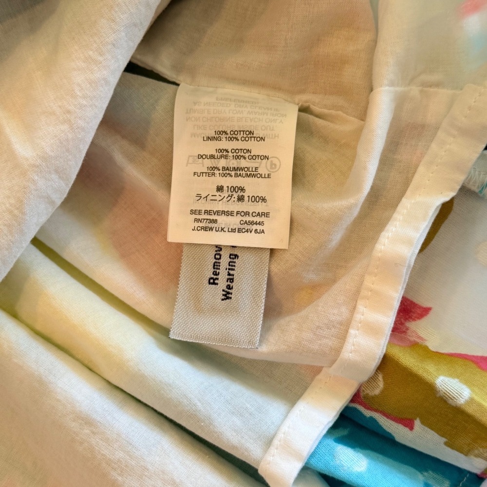J.Crew Tropical Floral Swiss Dot Peplum Camisole Top Tie Strap Multi Color 4 - Picture 6 of 7